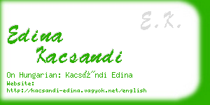 edina kacsandi business card